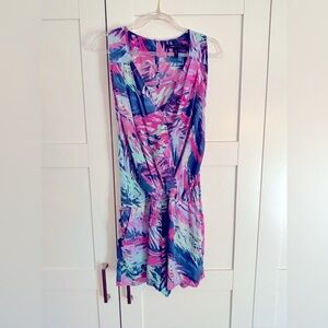 BCBGMAXAZRIA Floral Romper Size Medium Resortwear Beach Pool Vacation